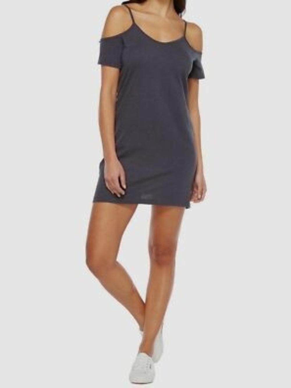 LNA Charcoal Cold-Shoulder Dress Medium
